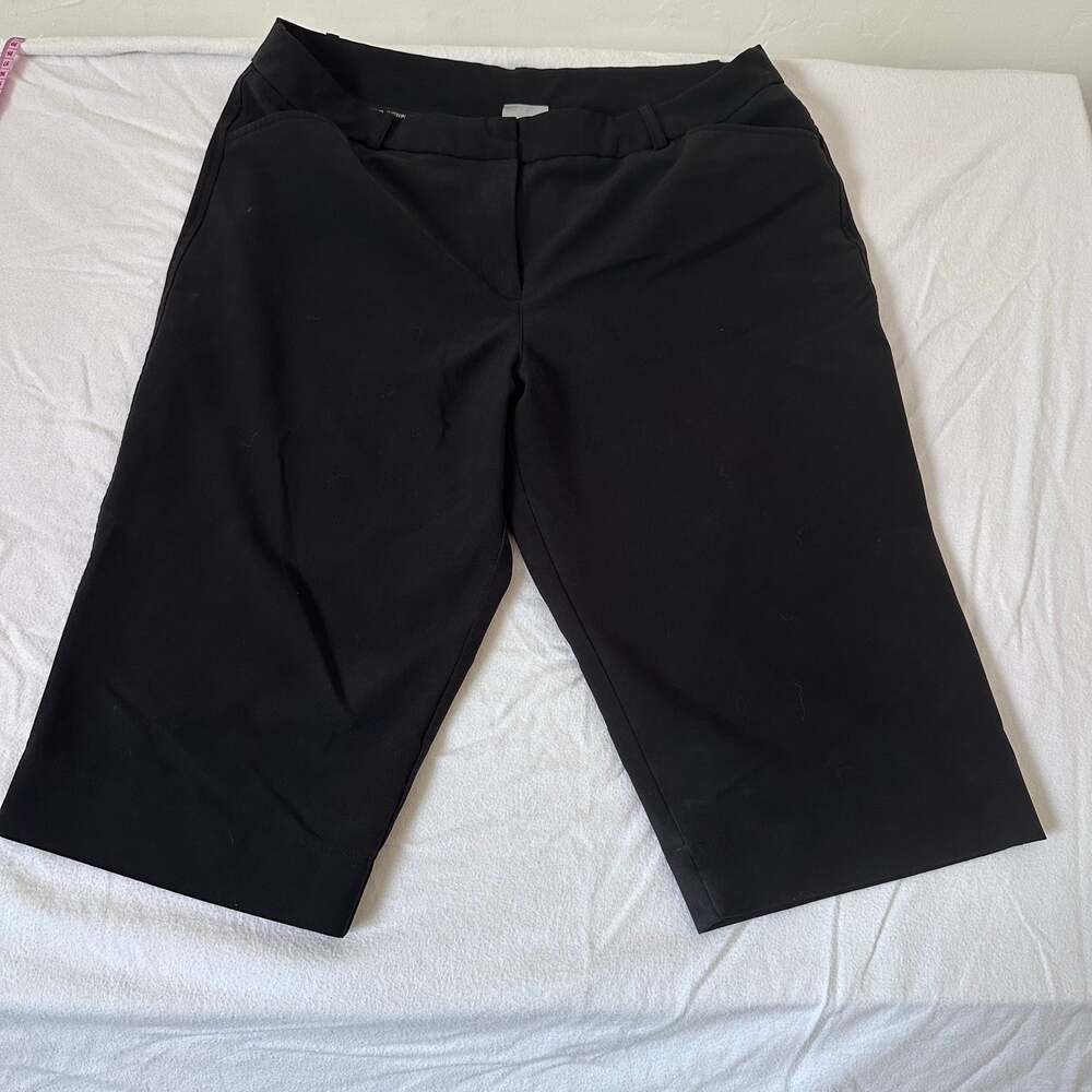 Worthington Womens 16P Cropped Capris Modern Fit Black Dress Work Petite